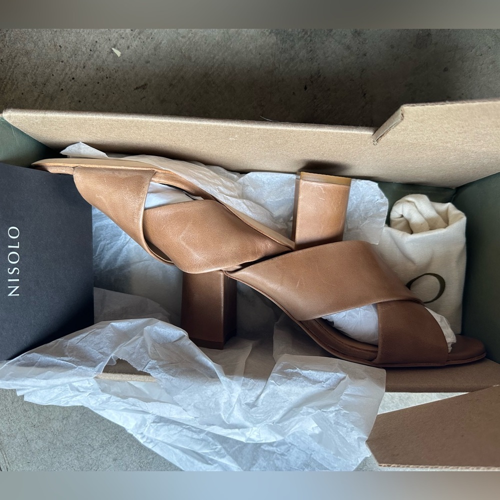 NEW IN BOX! Nisolo Tan Leather Mules - Picture 14 of 16